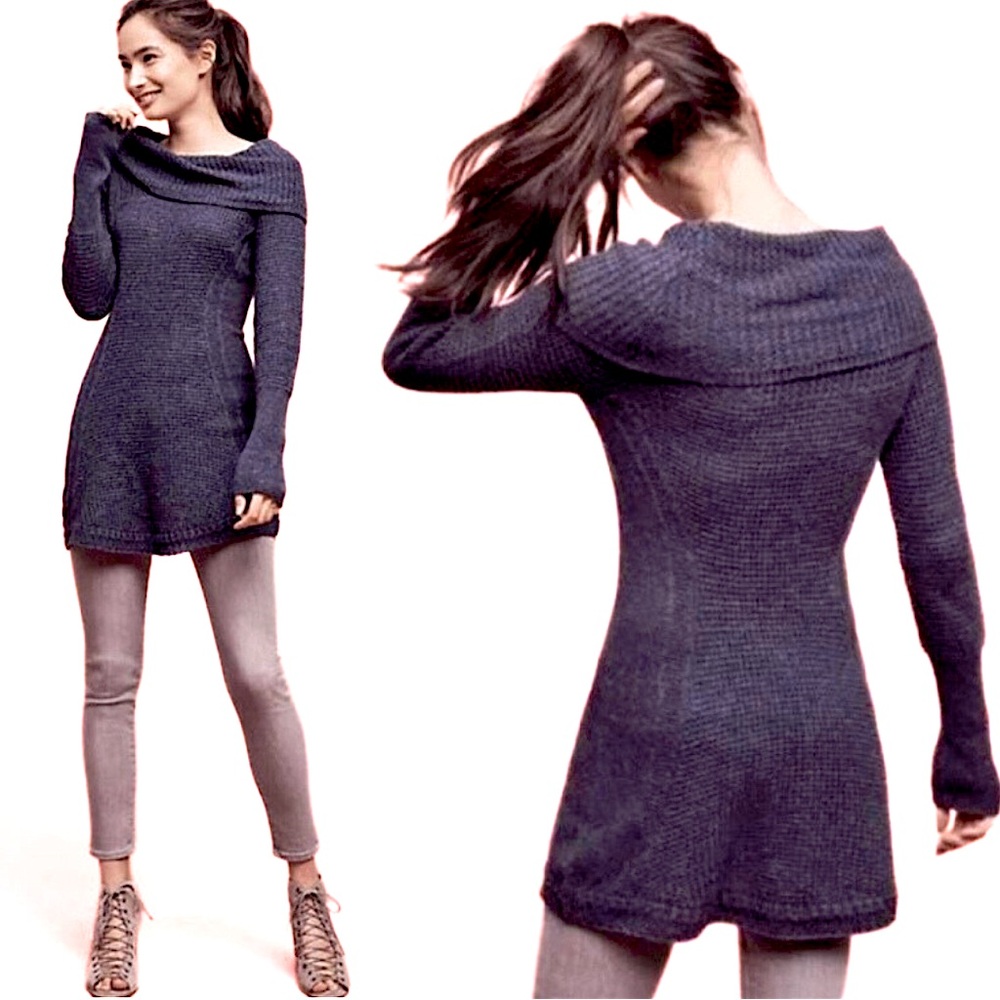 ANTHROPOLOGIE ANGEL OF THE NORTH Women’s Cowl Neck Sweater Tunic size Med.
